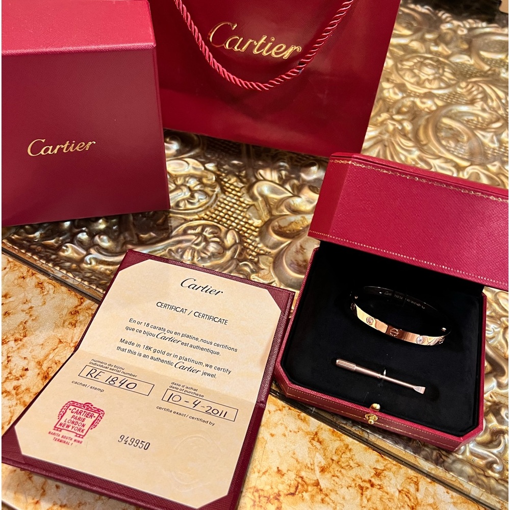 Cartier Love Bracelet Rose Gold Size: 16
